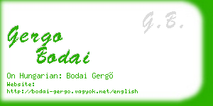 gergo bodai business card