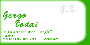 gergo bodai business card